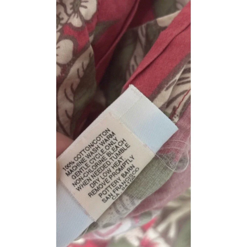 2 Pottery Barn Palampore Floral Pillow Shams Green Red